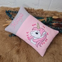 Kleines Kissen Mit Wunschnamen - Einhorn Geburt Taufe Sterne Rosa von LeLynsKreativwelt