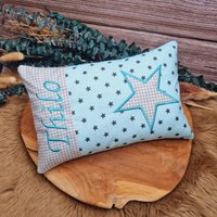 Kleines Kissen Mit Wunschnamen - Ster Geburt Taufe Mint von LeLynsKreativwelt