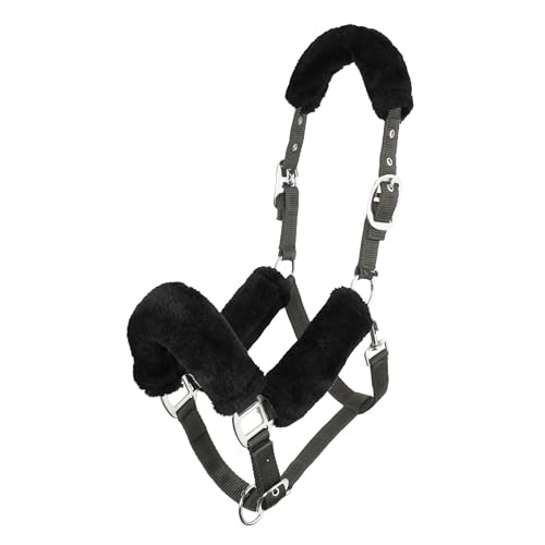 LeMieux Comfort Halfter für Pferde - Schwarz/Grau - Weiches Fleecefutter - Verstellbar & Strapazierfähig - X Full von LeMieux