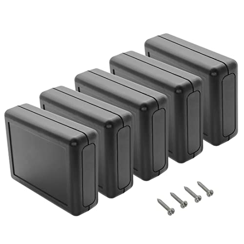 LeMotech 5 Stück ABS-Kunststoff Elektrische Projektkoffer Power Junction Box Projektbox Schwarz 3,5 x 2,8 x 1,1 Zoll (90 x 70 x 28 mm) von LeMotech
