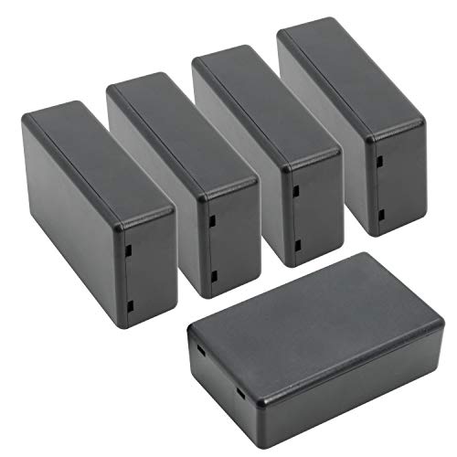 LeMotech 5 Stück Kunststoff-Projektkasten für elektronische Projekte, schwarz, 80 x 50 x 26 mm von LeMotech