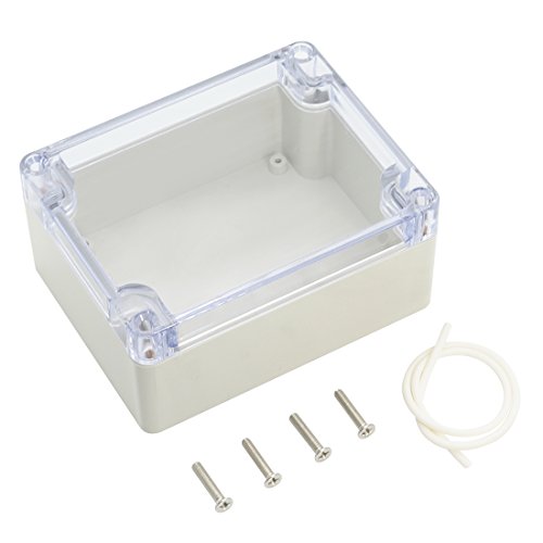 LeMotech ABS Kunststoff Anschlussdose, staubdicht wasserdicht IP65 Elektrische Box - Universal Projekt Gehäuse grau, mit PC Transparent/Clear Abdeckung 4,53 x 3,54 x 2,16 Zoll (115 x 90 x 55 mm) von LeMotech