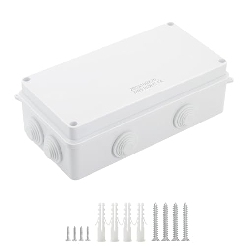 LeMotech ABS Kunststoff Staubdicht Wasserdicht IP65 Verteilerdose Universale Elektro-Projektgehäuse Weiß, Außenmaße 200 x 100 x 70 mm (1 Stück) von LeMotech