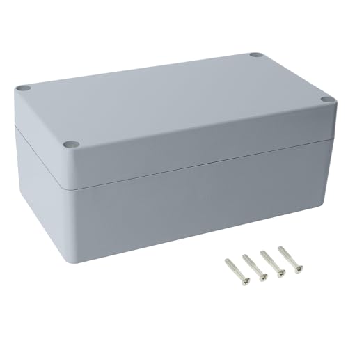 LeMotech Elektrische Box, Aluminium-Legierung, Metall-Anschlussdose, IP67 wasserdicht, staubdicht, Projektbox, Universal-Gehäuse, Grau 220 x 120 x 90 mm von LeMotech