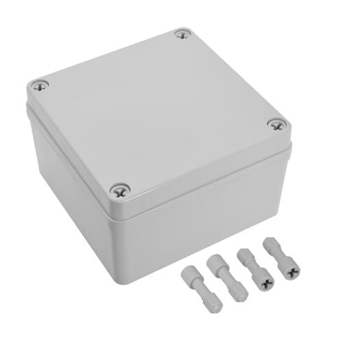 LeMotech IP67 wasserdichte Abzweigdose, ABS-Kunststoff Elektrobox, staubdichtes Gehäuse für Elektronik, Anschlusskästen für DIY-Projekte, Grau, 125 x 125 x 75 mm von LeMotech