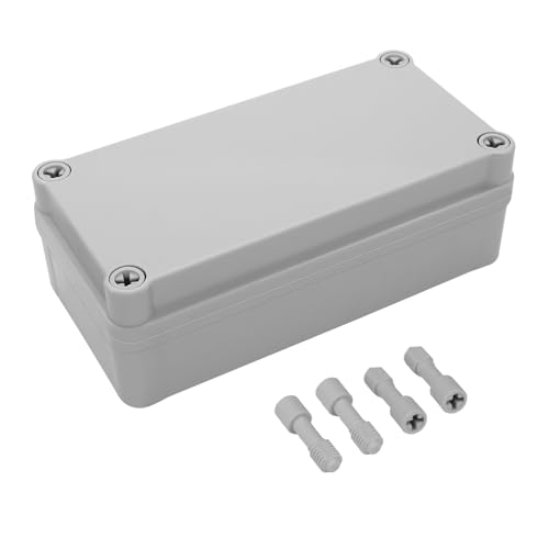 LeMotech IP67 wasserdichte Abzweigdose, ABS-Kunststoff Elektrobox, staubdichtes Gehäuse für Elektronik, Anschlusskästen für DIY-Projekte, Grau, 160 x 80 x 55 mm von LeMotech