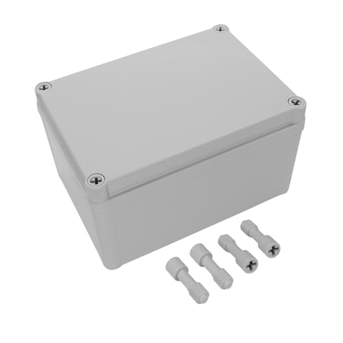 LeMotech IP67 wasserdichte Abzweigdose, ABS-Kunststoff Elektrobox, staubdichtes Gehäuse für Elektronik, Anschlusskästen für DIY-Projekte, Grau, 175 x 125 x 100 mm von LeMotech