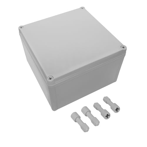 LeMotech IP67 wasserdichte Abzweigdose, ABS-Kunststoff Elektrobox, staubdichtes Gehäuse für Elektronik, Anschlusskästen für DIY-Projekte, Grau, 200 x 200 x 130 mm von LeMotech