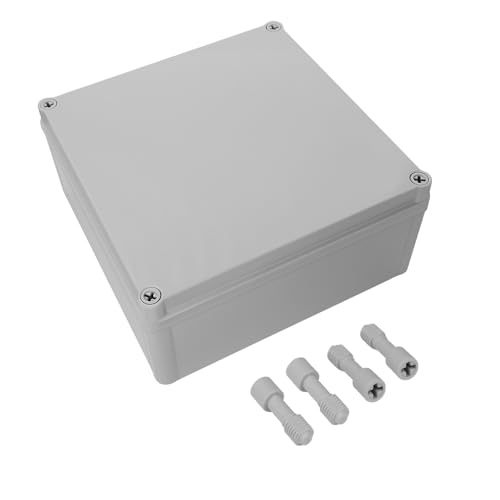 LeMotech IP67 wasserdichte Abzweigdose, ABS-Kunststoff Elektrobox, staubdichtes Gehäuse für Elektronik, Anschlusskästen für DIY-Projekte, Grau, 200 x 200 x 95 mm von LeMotech