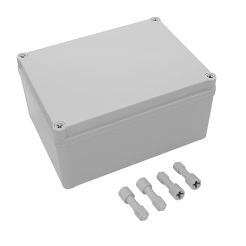 LeMotech IP67 wasserdichte Abzweigdose, ABS-Kunststoff Elektrobox, staubdichtes Gehäuse für Elektronik, Anschlusskästen für DIY-Projekte, Grau, 200x 150x 100 mm von LeMotech