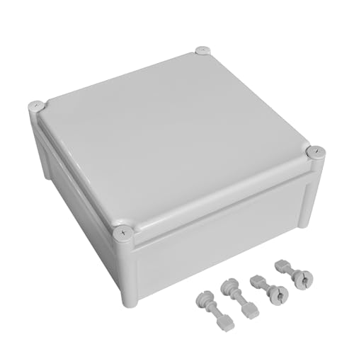 LeMotech IP67 wasserdichte Abzweigdose, ABS-Kunststoff Elektrobox, staubdichtes Gehäuse für Elektronik, Anschlusskästen für DIY-Projekte, Grau, 280 x 280 x 130 mm von LeMotech