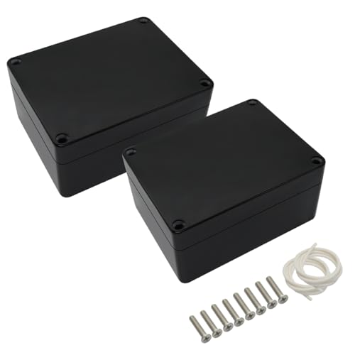 LeMotech Projekt Box ABS Kunststoff Verteilerkasten IP65 Wasserdicht Elektrische Boxen Universal Gehäuse Schwarz Außengröße 115x90x55mm(2 Stück) von LeMotech