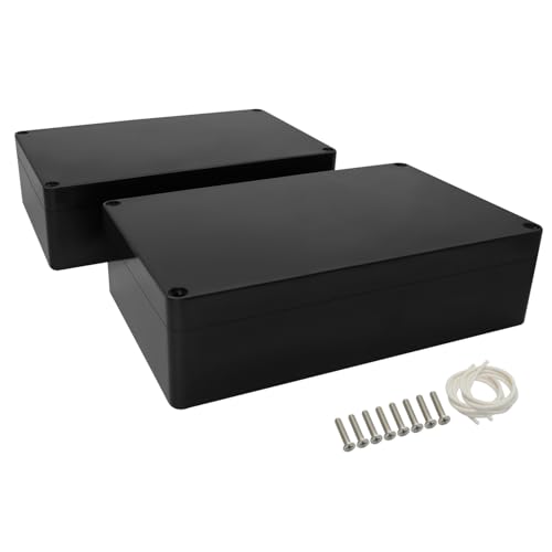 LeMotech Projekt Box ABS Kunststoff Verteilerkasten IP65 Wasserdicht Elektrische Boxen Universal Gehäuse Schwarz Außengröße 200x120x56mm(2 Stück) von LeMotech