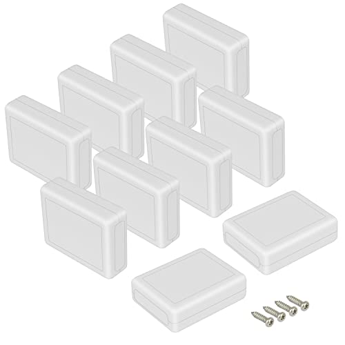 LeMotech Projektbox 10 Stück ABS Kunststoff Elektrische Projektkoffer Kleine Abzweigdose für Elektronik Weiß 3,54 x 2,75 x 1,10 Zoll (90 x 70 x 28 mm) von LeMotech