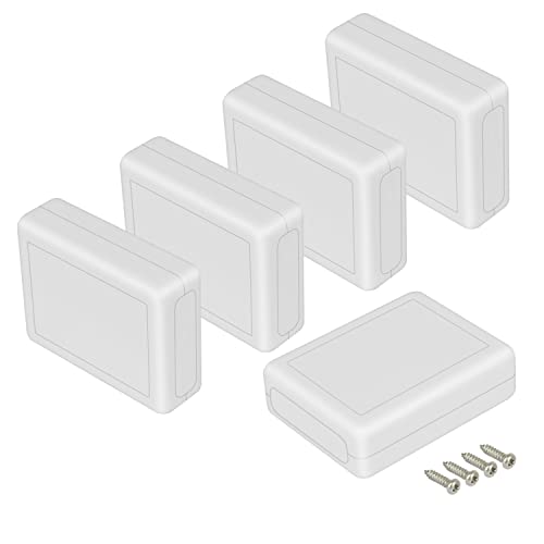LeMotech Projektbox 5 Stück ABS Kunststoff Elektrische Projektkoffer Kleine Abzweigdose für Elektronik Weiß 3,54 x 2,75 x 1,10 Zoll (90 x 70 x 28 mm) von LeMotech