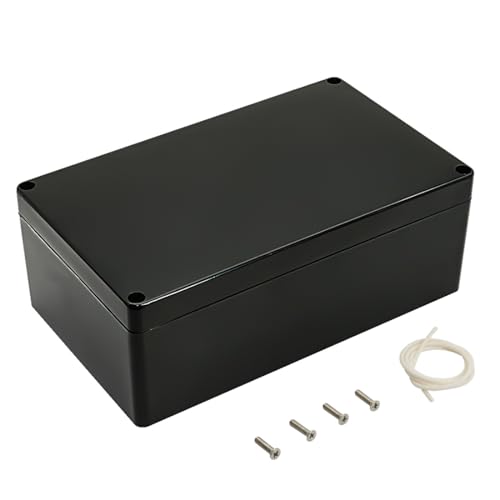 LeMotech Projektbox ABS Kunststoff IP65 Wasserdicht Staubdicht Elektrische Abzweigdose Außengehäuse für Elektronik Schwarz 200 x 120 x 75 mm (2 Stück) von LeMotech