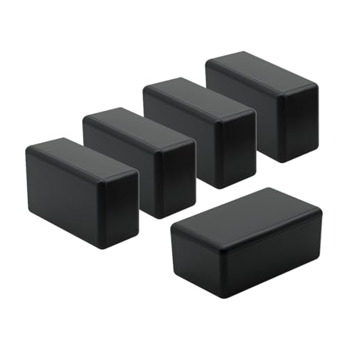 LeMotech Abzweigdose Klein, 5er Set ABS Elektronikgehäuse Schwarz, Mini Projektgehäuse für PCB Platinen, Projektbox Verteilerdose, Außenmaße 61 x 36 x 25 mm von LeMotech