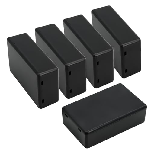 LeMotech Abzweigdose Klein, 5er Set ABS Elektronikgehäuse Schwarz, Mini Projektgehäuse für PCB Platinen, Projektbox Verteilerdose, Außenmaße 72x 42x 23 mm von LeMotech