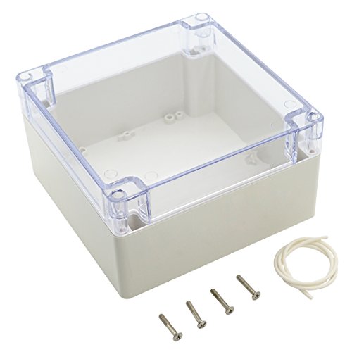 lemotech ABS Kunststoff Junction Box, staubdicht wasserdicht IP65 Elektro-Box – Universal Project Gehäuse grau, mit PC Transparent/transparente Abdeckung 6.3"x6.3"x3.54" von LeMotech