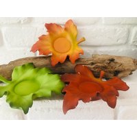Cottage 3 Tlg Set Teelichthalter Laub Deko Herbst Keramik Landhaus von LePetitVillageDE