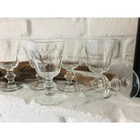 Frankreich 6 Tlg Set Alte Gläser Weingläser Groß La Rochere Pressglas von LePetitVillageDE