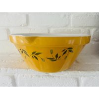 Frankreich Alte Rustikale Teigschüssel Rührschüssel Obstschale 27cm Olive Gelb von LePetitVillageDE