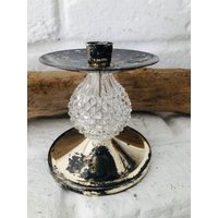 Frankreich Shabby Kerzenständer Leuchter Kristall Versilbert Franske Hygge von LePetitVillageDE
