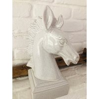 Frankreichwunderschöne Büste Pferd Figur Shabby Landhaus Franske Klein von LePetitVillageDE