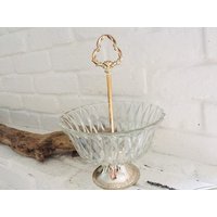 Hollandverspielte Servierschale Etagere Aus Kristallglas Franske Versilbert von LePetitVillageDE