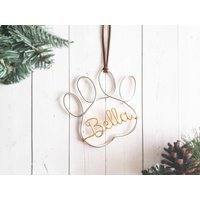 Draht-Pfote Haustier-Verzierung Personifizierte Hund Katze Weihnachtsbaum-Bohnen Wildleder-Leder-Schnur-Moderne Rustikale Schicke Boho Spiel-Denkmal von LeRusticChic