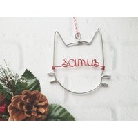Personalisierte Draht Katzen Verzierung - Haustier Weihnachtsverzierung Name von LeRusticChic