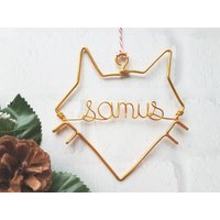 Personalisierte Draht Katzen Verzierung - Haustier Weihnachtsverzierung Name von LeRusticChic
