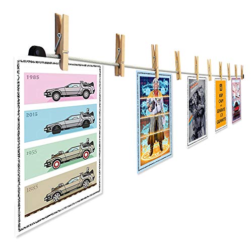 LeTOMA – Hochwertiges Fotoseil aus Stahl 2x150 cm lang und 2x12 rustikale Holzklammern 45mm - Fotoleine mit edler Anti-Rutsch-Schicht LeTOMA – Hochwertiges Fotoseil aus Stahl 2x150 cm lang und 2x12 rustikale Holzklammern 45mm - Fotoleine mit edler Anti-Rutsch-Schicht von LeTOMA
