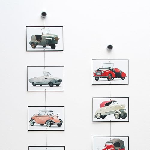 LeTOMA -Vertikales Fotoseil mit kräftigen Magneten | Stylische Design-Befestigung für Jede Wand - Fotoleine, Bilderseil vertikal | 50 cm & 5 Magnete | Made in Germany von LeTOMA