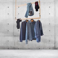 Hängegarderobe Aus Juteschnur Und Massivholz Für Die Deckenmontage | Platzsparende Kleiderstange Schwebende Garderobe| Made in Germany von LeTOMAdesign