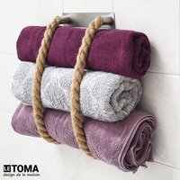 Handtuchhalter Jute Seil Edelstahl Selbstklebend - Tuchhalter Für Handtücher Und Badetücher Ideal Badezimmer Ohne Bohren, Rostfrei von LeTOMAdesign