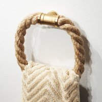 Maritimer Handtuchhalter Aus Jute-Seil Und Messing-Halter, Badetuchhalter, Handtuchring Für Wc, Badezimmer Zum Bohren | Handmade in Germany von LeTOMAdesign