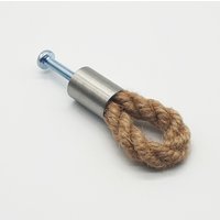 Möbelgriff Aus Edelstahl Mit Einer Schlaufe Juteseil - Möbelknauf Jute Schnur Knauf Griff Handmade in Germany von LeTOMAdesign
