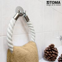 Toilettenpapierhalter, Handtuchhalter Seil Bauwolle Edelstahl Im Vintage Design, Klopapierhalter Wc, Badezimmer, Selbstklebend, Ohne Bohren Toilettenpapierhalter, Handtuchhalter Seil Bauwolle Edelstahl Im Vintage Design, Klopapierhalter Wc, Badezimmer, Selbstklebend, Ohne Bohren von LeTOMAdesign