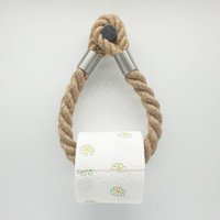 Toilettenpapierhalter Jute Seil Edelstahl Zum Kleben | Handtuchhalter Handtuchring Klopapierhalter Für Badezimmer, Wc Handmade in Germany von LeTOMAdesign