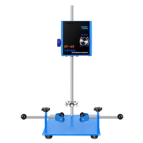 LeTkingok 110-220 V Kleiner Elektrischer Laborrührer mit Digitalanzeige, 60 W Stufenlos Geschwindigkeitsverstellbarer Dispergierer von LeTkingok