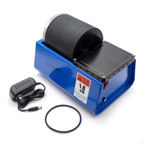 LeTkingok 220V Rock Rotary Tumbler Lapidary Machine, 2,5kg einzelne Trommelperlen Rock Stones Gold Silber Schmuck Jade Metall Poliermaschine (Nicht einstellbare Geschwindigkeit) von LeTkingok