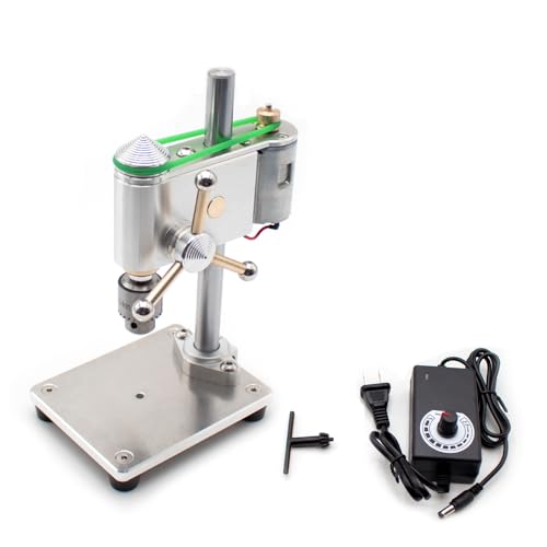 LeTkingok AC 100–240V Mikro-Tischbohrmaschine, Mini-Bohrmaschine mit Geschwindigkeitsverstellbarem Netzteil, Präzisions-Uhrenreparaturwerkzeug (0,3-4MM) von LeTkingok