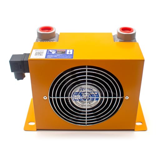 LeTkingok AH0607T-CA Luftgekühlter Ölkühler, Hydraulischer Luftkühler AH-Serie Hydraulischer Aluminium-Ölkühlerlüfter mit Plattenrippen G3/4 (AC 220V) von LeTkingok