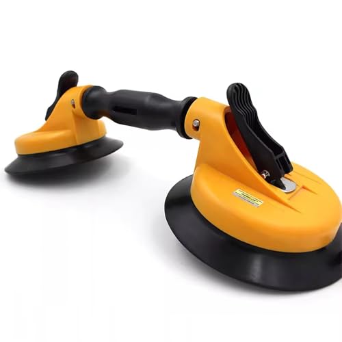 LeTkingok Doppelter Saugnapfheber für Auto Windschutzscheibenglas, Gebogenes Glas, Fliesen und Marmor, 45 kg, Robuster Griff von LeTkingok