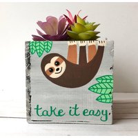 Sukkulenten Box Für Faultiere Aus Holz Handbemalte Holz Sukkulenten Box Für Faultiere Aus Holz Handbemalte Holz von LeaJoelleHandmade