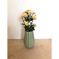 Vase Aus Keramik/Gestreifte Grün Blumenvase von LeaLunaCeramics