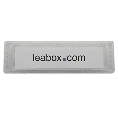 LEABOX Namensschild klar für Briefkästen | Ersatz-Abdeckung mit Sichtfeld aus Plexiglas | mit Schild-Einlage| für Briefkästen und Briefkasten-Anlagen - Außenmaß 75 x 22 mm - Stanzmaß 71 x 19 mm von Leabox