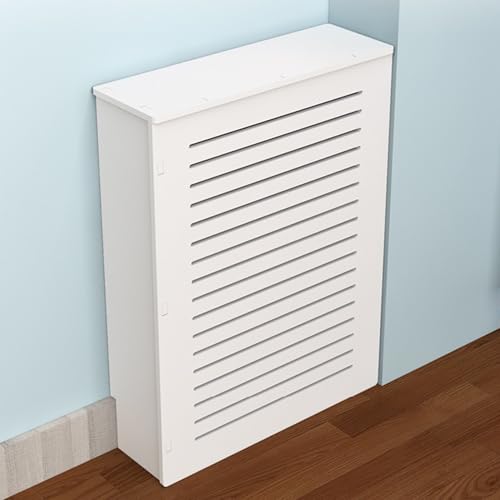 Heizungsabdeckung Heizkörperverkleidung Heizkörperabdeckung Weiß Schrank Radiator cover Holz Modern Heizkörperregal Heizungsverkleidung Hoch Heizkörper Abdeckung für Schlafzimmer Wohnzimmer(L70*H80*W2 von Leaceuv