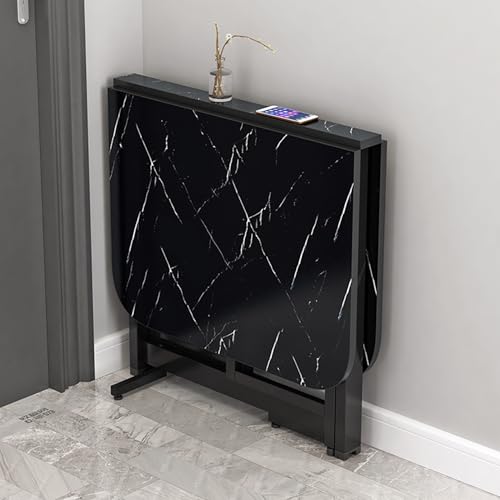 Leaceuv Esstisch Klappbar,Platzsparender Klapptisch mit Rädern,Mobiler Ausziehbarer Essen Tisch,klappbarer Esszimmertisch,für Kleine Räume,Esszimmer,Küche,Schlafzimmer(Nero,100x60cm) von Leaceuv